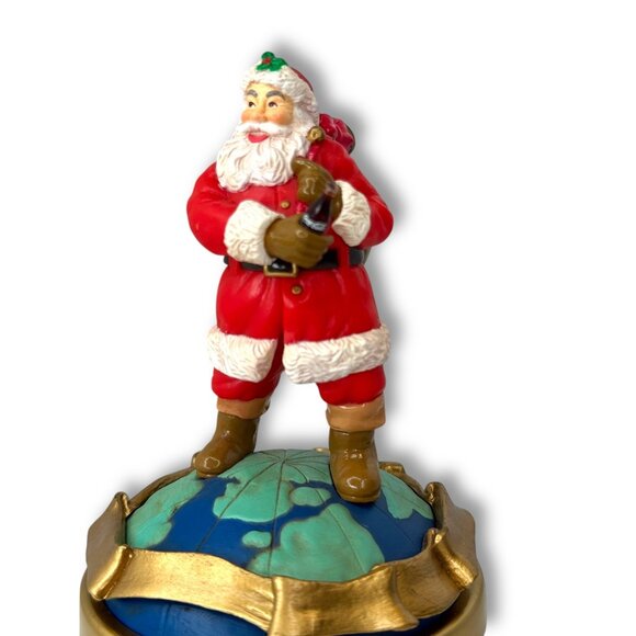 1993 Coca-Cola Musical Santa Figurine Travel Refreshed QVC Provenance - Picture 2 of 7